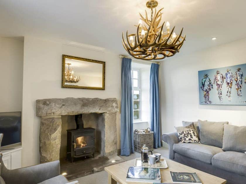 Stylish living room with wood burner | Blairinnie - Barwhillanty Estate, Parton, near Castle Douglas