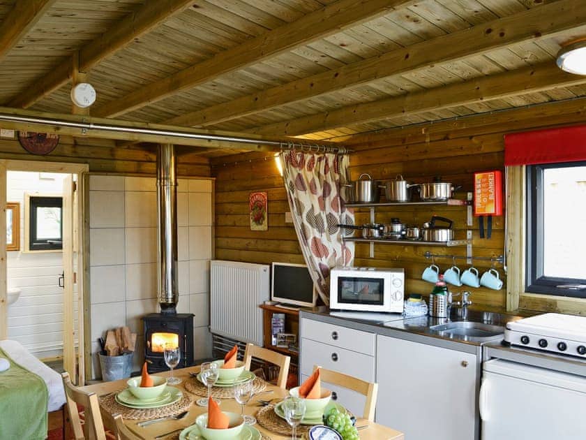 Well furnished open plan living and sleeping space | Kestrel Cabin - Wallace Lane Farm Cottages, Brocklebank, near Caldbeck and Uldale