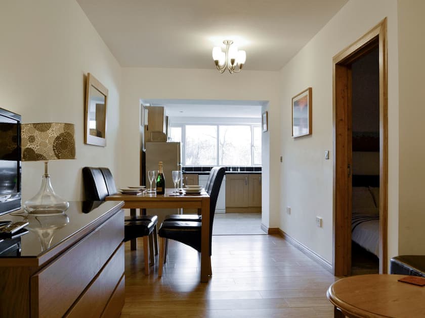 Attractive dining area between living area and kitchen | Springfield Court - Lakeside - Springfield Court Apartments, Peterston-Super-Ely, Cardiff