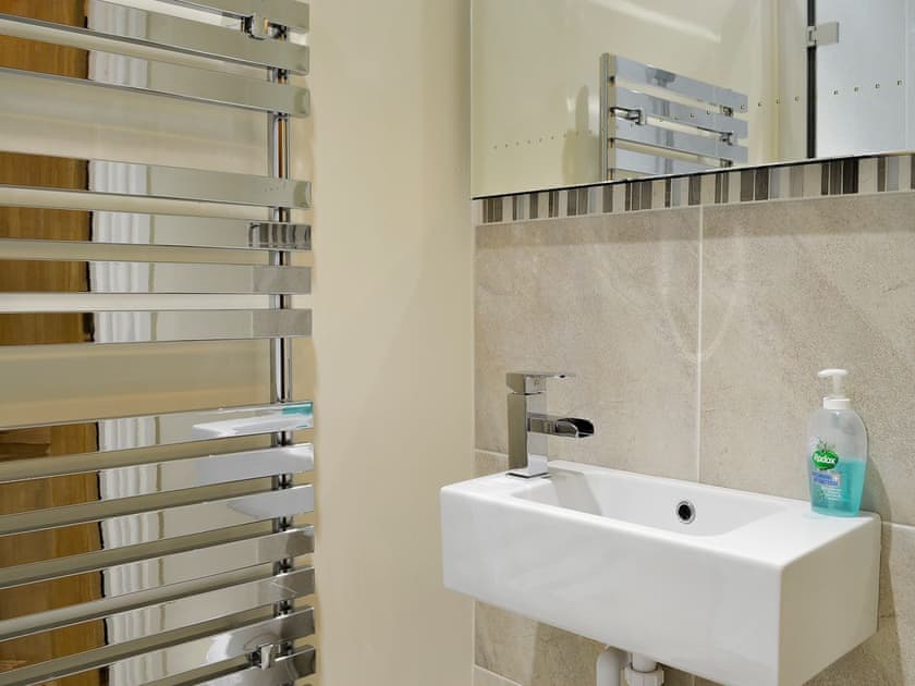 Bathroom with heated towel rail | The Larches, Seldom Seen near Thornthwaite