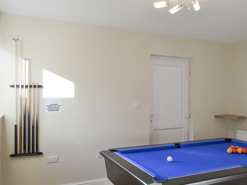 Games room with pool table | Wyedale, Bakewell