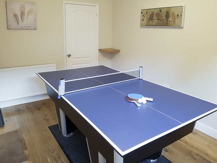 Games room with pool table adapted for table tennis  | Wyedale, Bakewell
