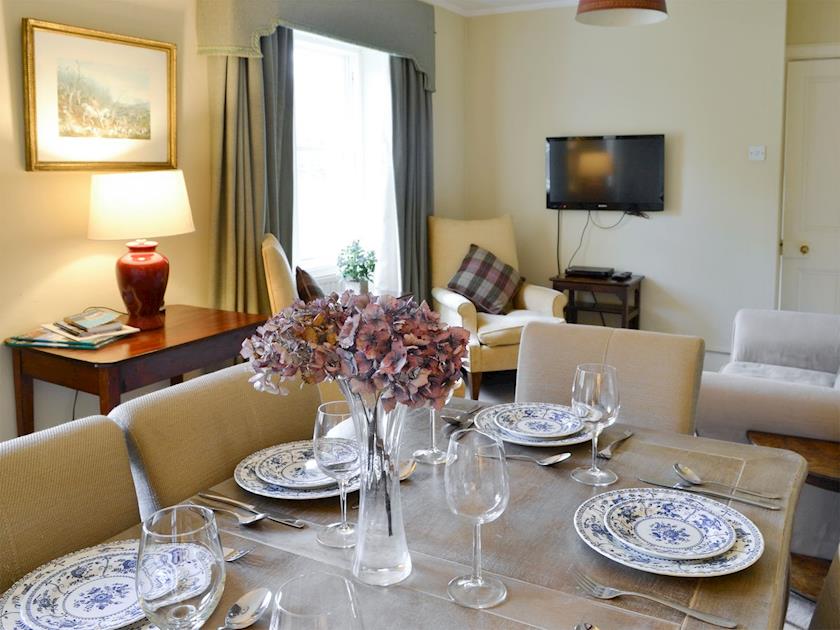 Elegant living and dining room | Lakeside Cottage - Gordon Castle Cottages, Fochabers