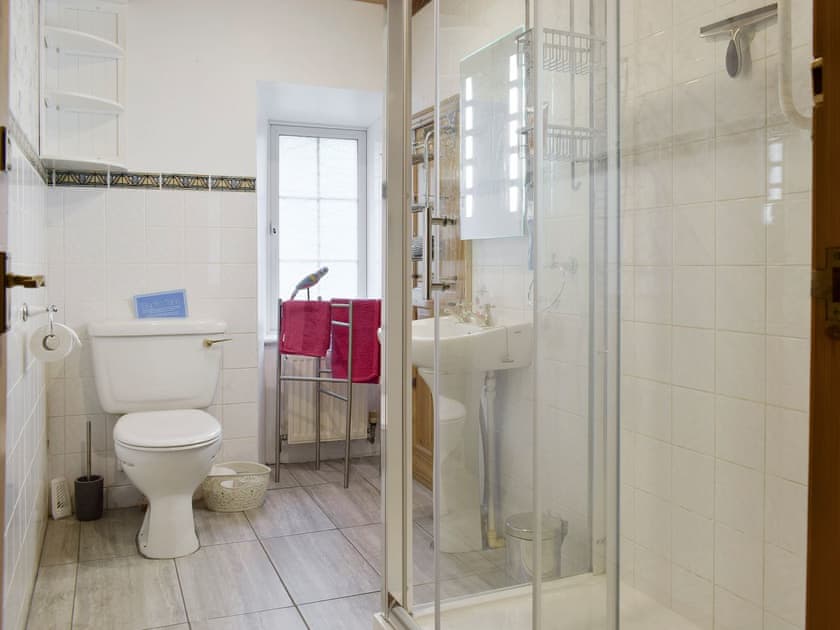 Shower room with shower cubicle and toilet | Osprey Cottage - Hatton Cottages, Dunkeld, near Pitlochry