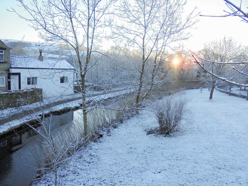 Beautiful location canalside in winter | The White Cottage, Furness Vale, near Whaley Bridge