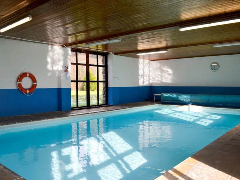 Shared indoor heated swimming pool | Cwm Chwefru Cottages, Newbridge-on-Wye, near Builth Wells