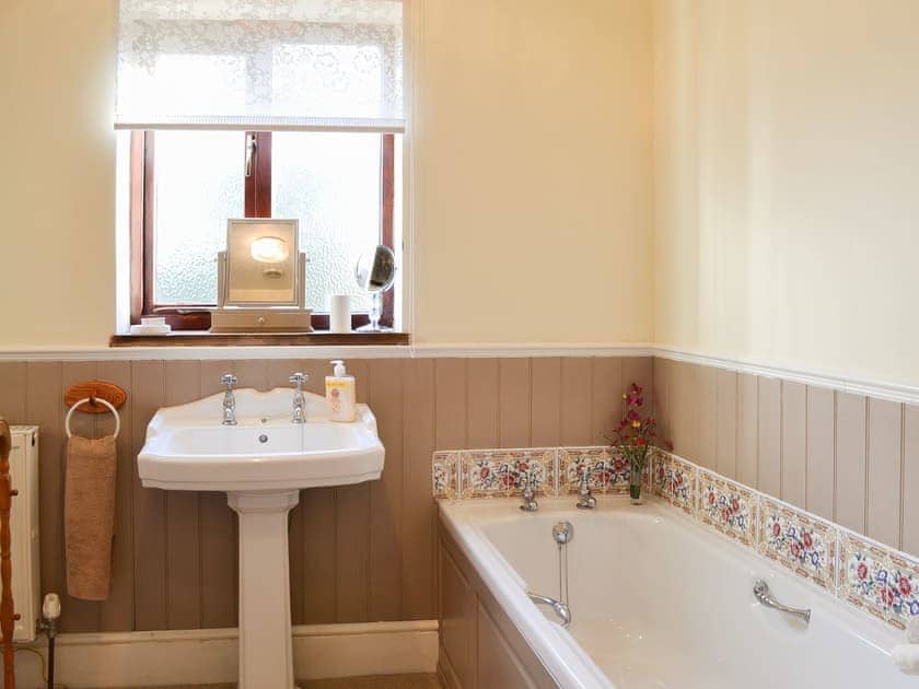 Half-panelled bathroom | Acorn Barn, Laytham, near York