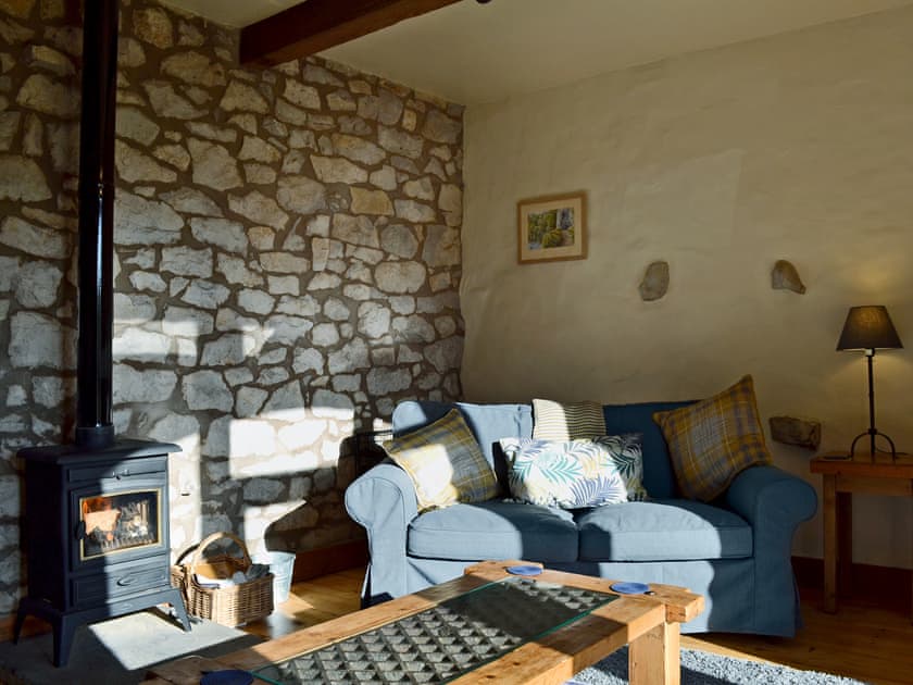 Beautifully presented living room with wood burner | Barn End Cottage, Blackwell in the Peak, near Buxton