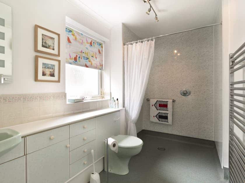 Spacious wet room with heated towel rail | Covert Cottage, Diss