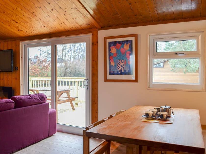 Delightful dining area close to the patio doors | Cedar Lodge, Charlcot, near Masham