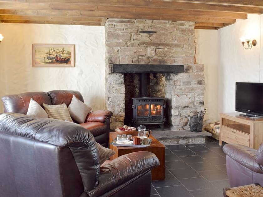 Charming living area with wood burner | Bryntowy - Tanylan Farm Cottages, Kidwelly