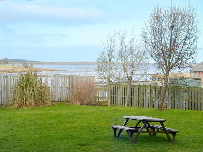 Wonderful views from the kitchen over Budle Bay and Holy Island | The Maltings, Near Bamburgh