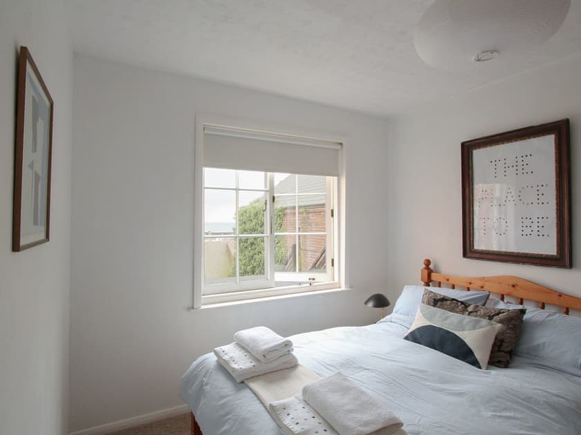 Comfortable double bedroom with sea views | Seagull’s Nest, Hastings