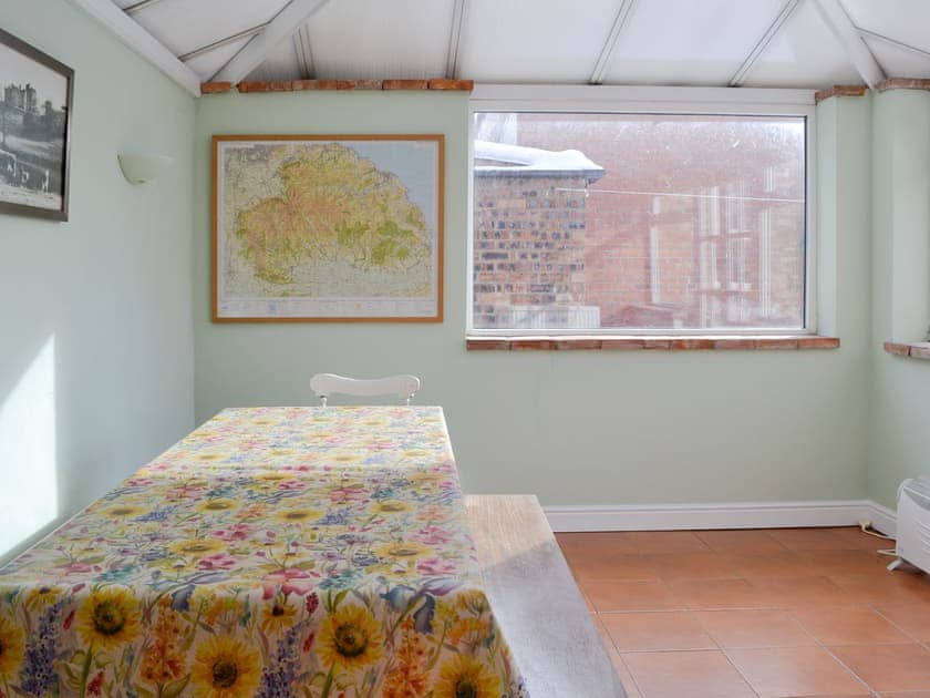 Garden Room with refectory table and benches for alternative dining | Hillcrest, Pickering