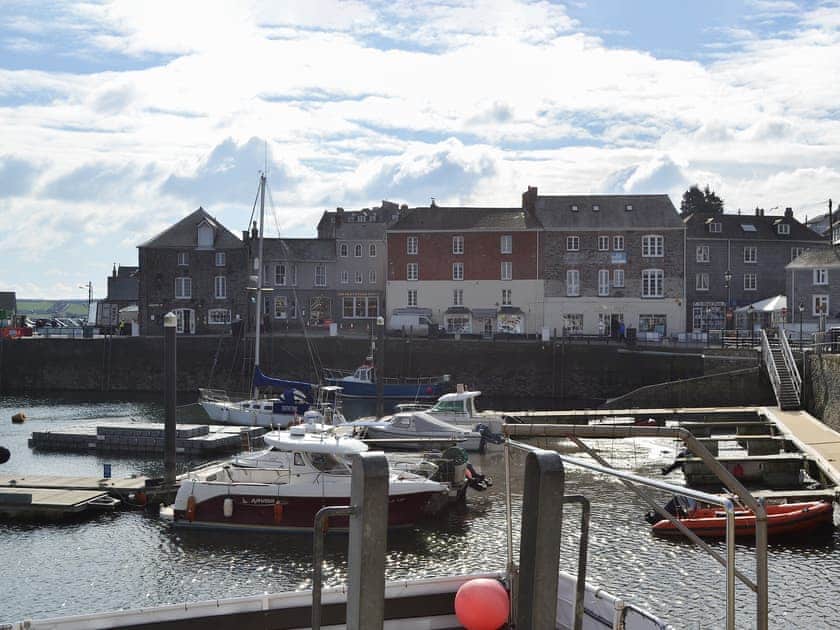 The quaint fishing harbour at Padstow