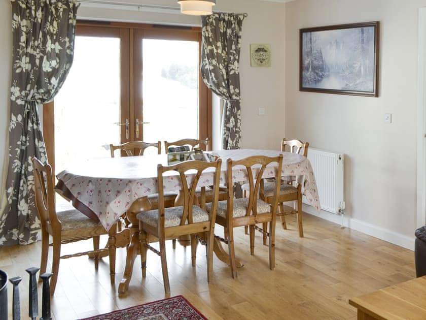 Convenient dining area with French door to garden | Heatherlea, Otterburn