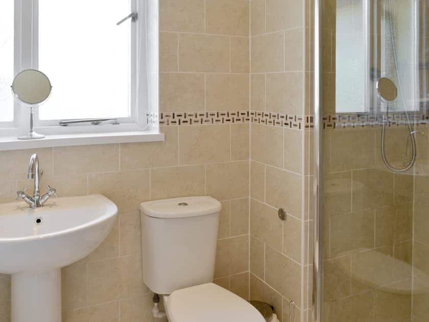 Family bathroom with shower cubicle and bath | Heatherlea, Otterburn