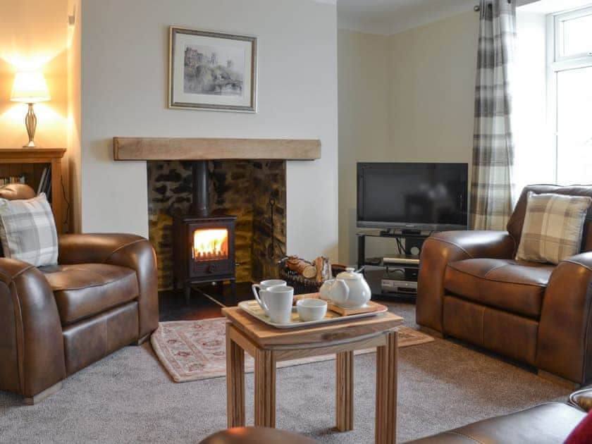 Cosy living room with wood burner | Browney Cottage, Lanchester, near Durham