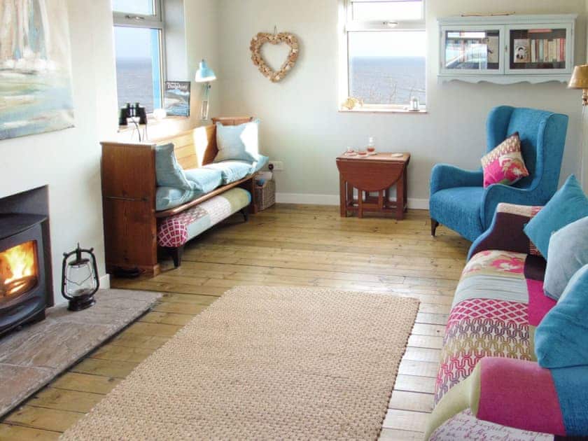 Delightful living room with wonderful sea views | The Lucken, Auchmithie near Arbroath