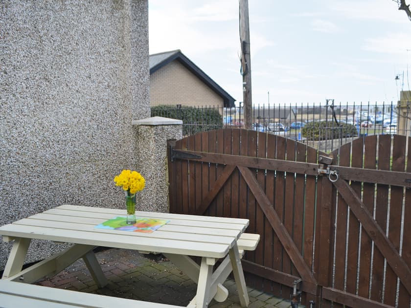 Secluded yard with sitting-out area | Harbour Walk, Amble, near Warkworth