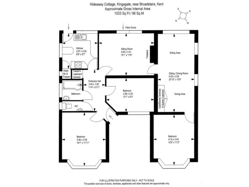 Floor plan of property | Hideaway Cottage, Kingsgate, near Broadstairs