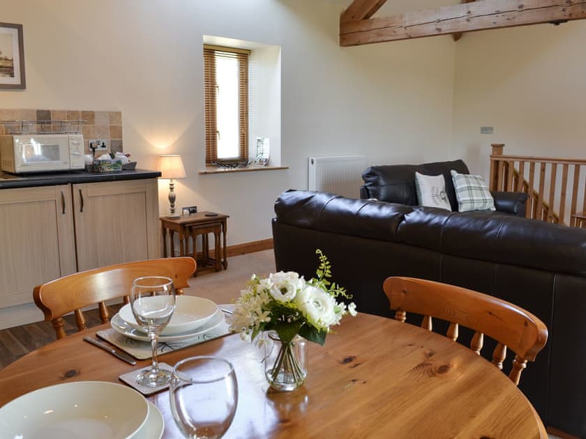 Open plan living space with vaulted ceiling | The Granary, Brompton by Sawdon