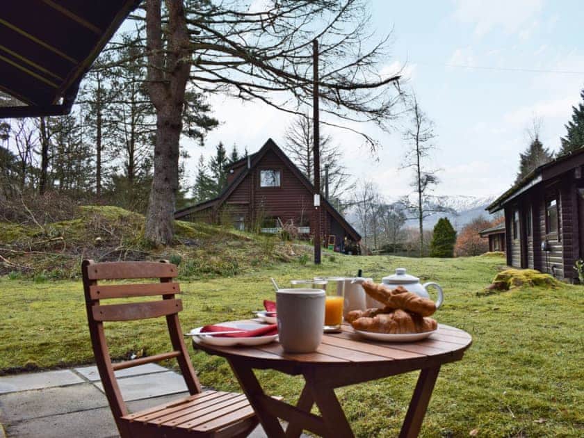 Relaxing sitting-out-area with wonderful views | Forest View, Strathyre, near Callendar