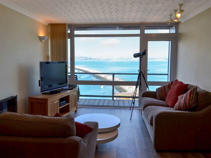 Comfortable living room with fantastic sea views | Bay Watch, Brixham