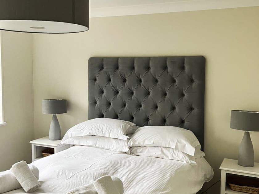 Comfortable double bedroom with sea views | The Beach House, Beadnell, near Seahouses