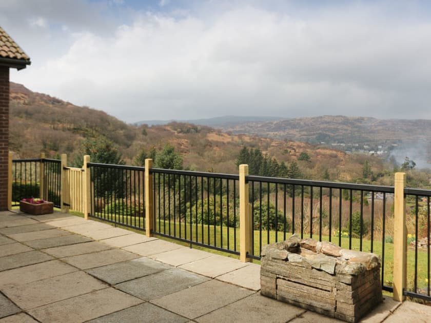 Patio area with amazing far-reaching views | Devana Croft, Tarbert