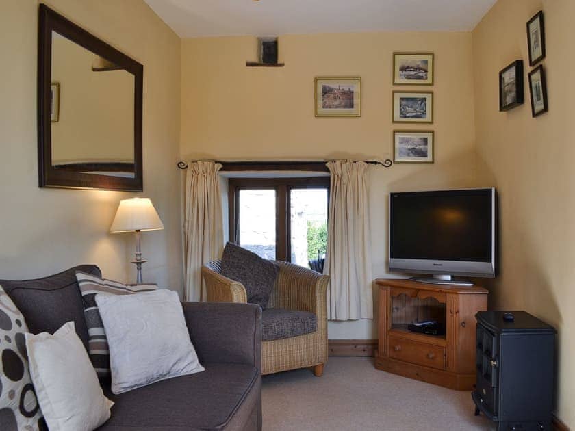 Living room with TV | Oak Cottage, Trefonen, near Oswestry