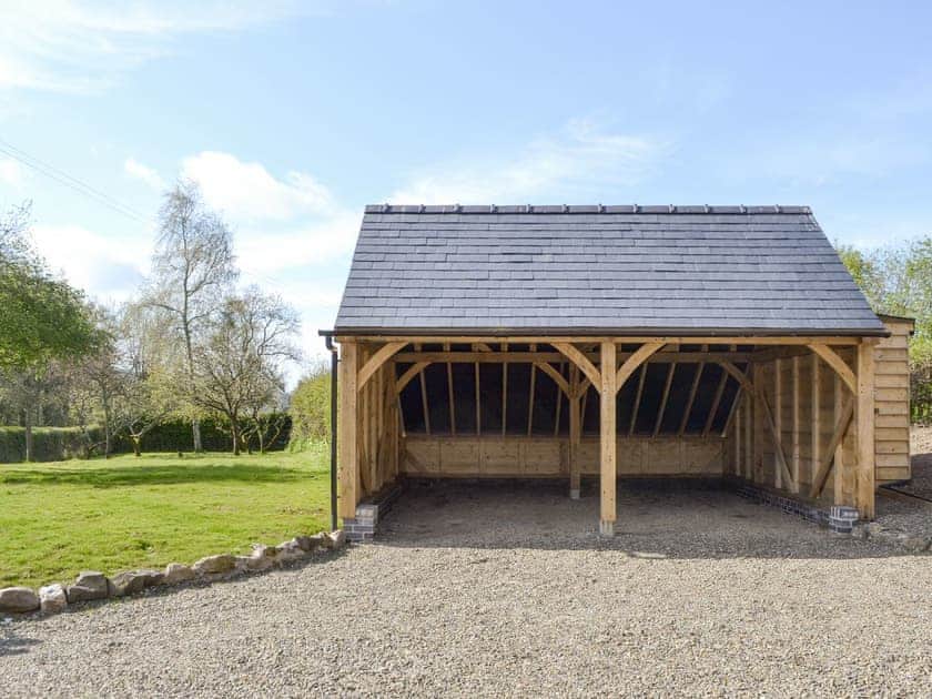 Private covered parking for 2 cars | Walkmill Lodge, Norbury, near Bishop’s Castle 