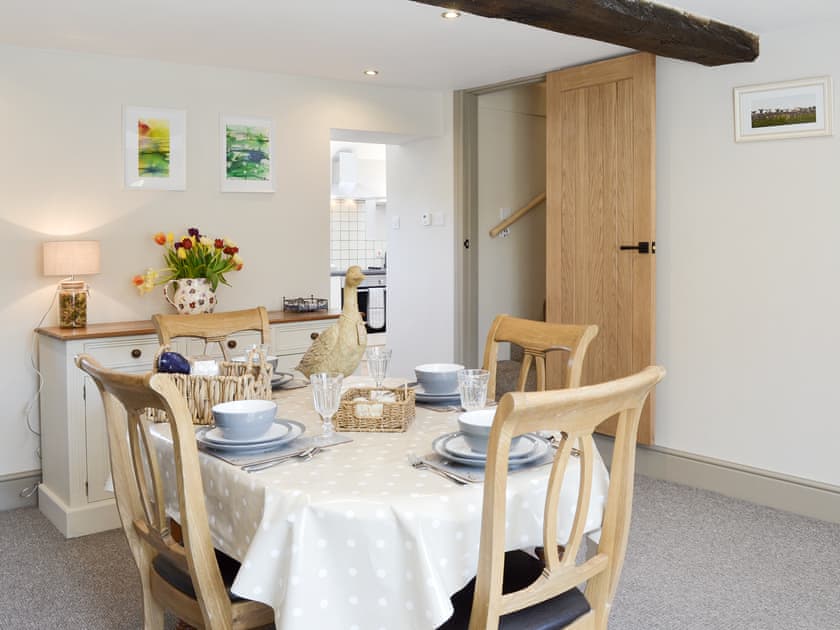 Conveniently situated dining room | Blackcurrant Cottage at Stanton Ford Farm, Baslow, near Bakewell