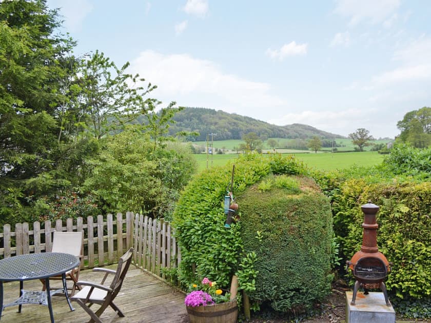 Peaceful sitting-out-area with wonderful views | The Summerhouse, Easthope, near Much Wenlock
