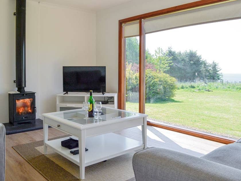 Full length picture windows in the living area | Sweet Hope, St Cyrus, near Montrose