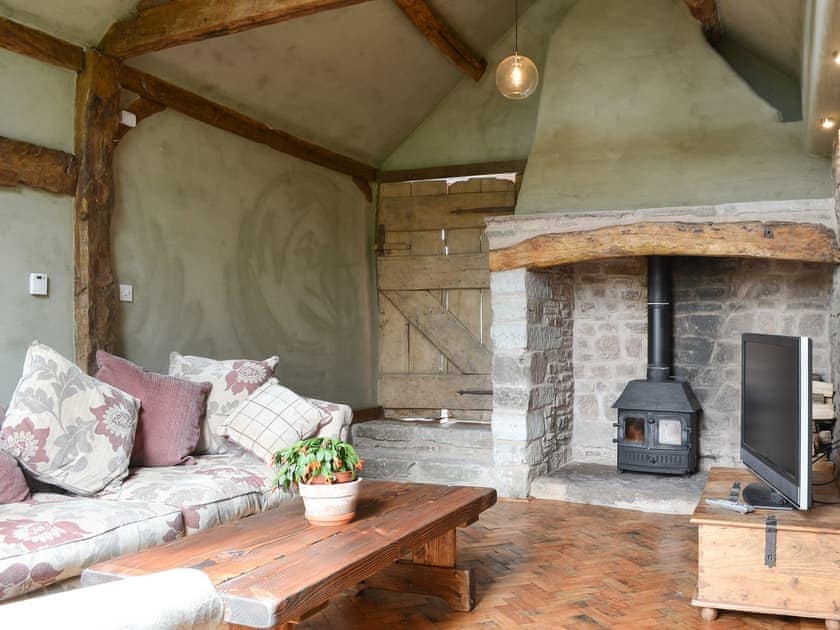 Cosy living room with wood burner | The Cart Shed, Knapton Green, near Leominster