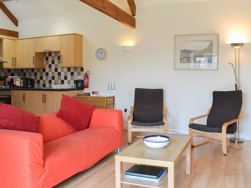 Living area opening onto the kitchen | Stables Cottage - Mackinder Farms, Brayton, Selby