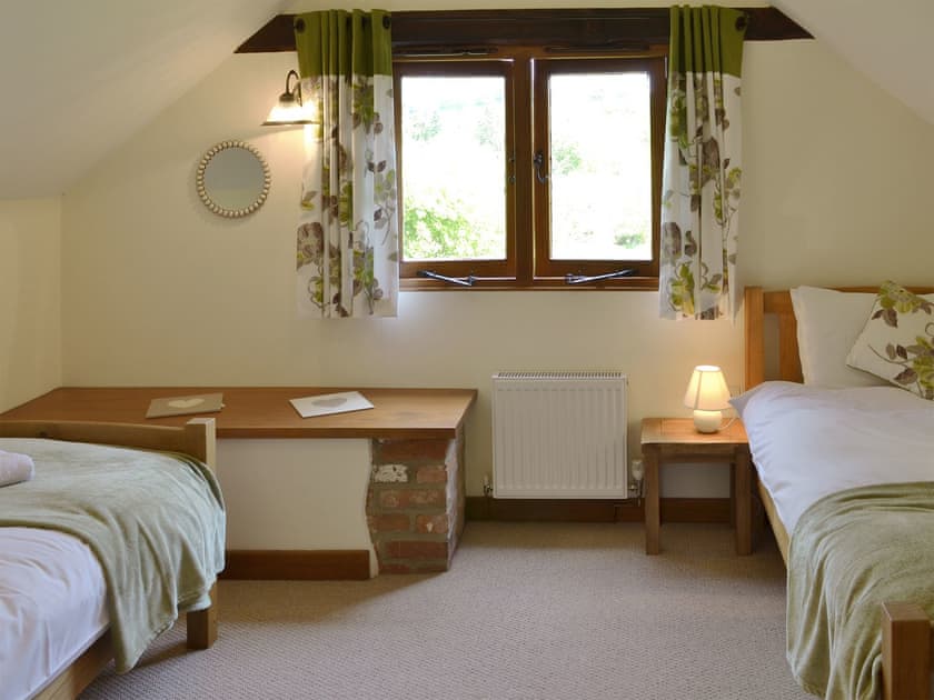 Comfy twin bedroom | Apple Barrel Barn, Dunkeswell Abbey, near Honiton