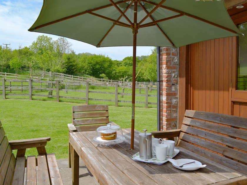 Picturesque sitting out area | Apple Barrel Barn, Dunkeswell Abbey, near Honiton