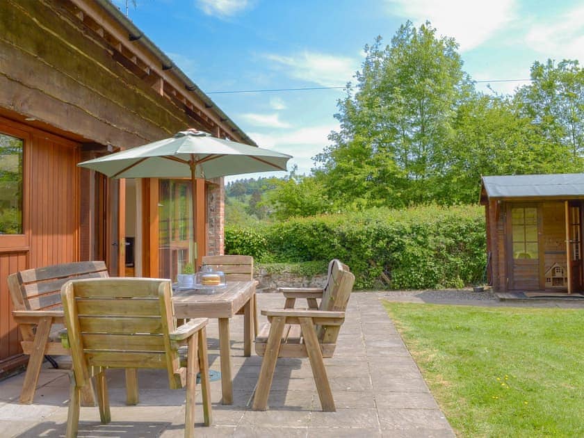 Sitting-out-area | Apple Barrel Barn, Dunkeswell Abbey, near Honiton