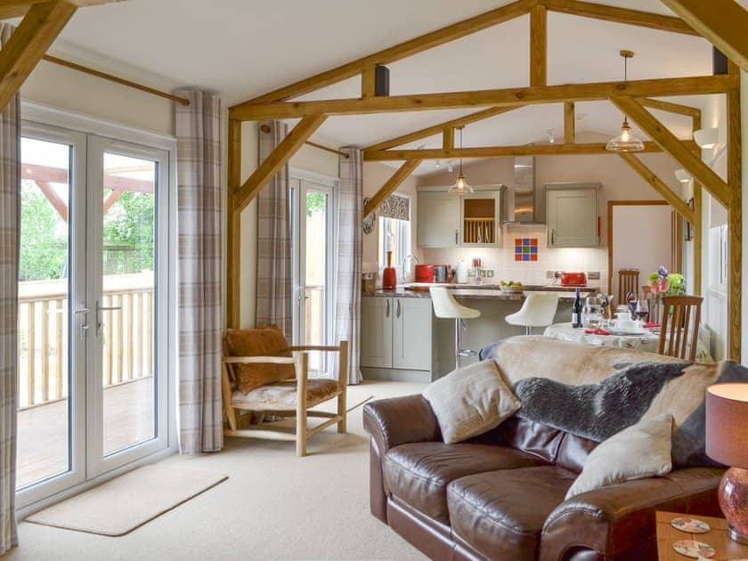 Attractive open-plan living space | Cedar Lodge, Cowbeech, near Hailsham