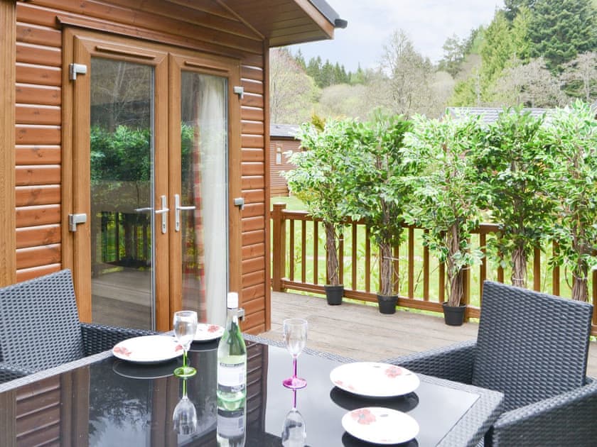 Attractive lodge with decked terrace | Puffin Cottage - Border Forest Cottages, Cottonshopeburnfoot, near Otterburn