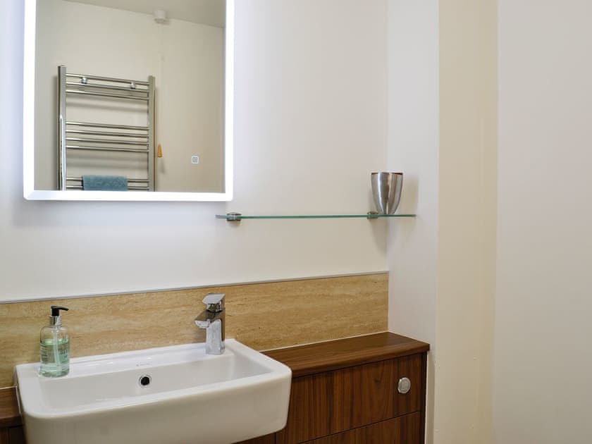 Shower room with heated towel rail | Little Cottage, Wigtown