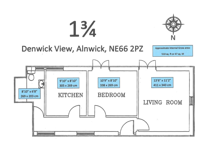Floor plan of property | 1¾ Denwick View, Alnwick