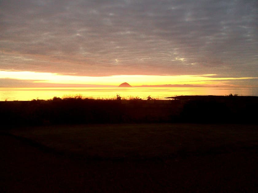 Sunset over Ailsa Craig from the back garden | Ingleside, Ballantrae, near Girvan