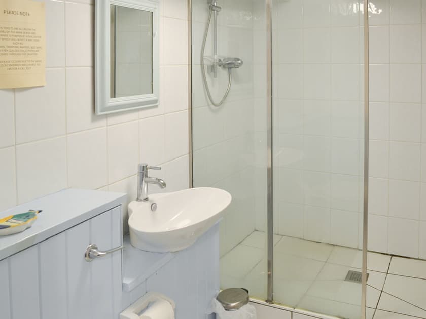 Shower room with large cubicle | Beach Corner Cottage, Gorran Haven, near St Austell