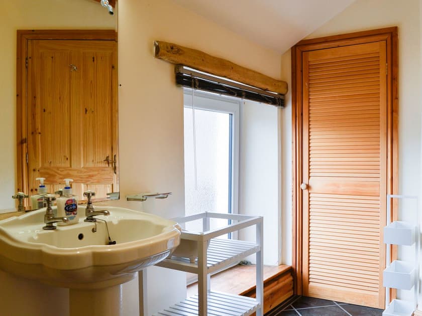 Bathroom with heated towel rail | Farm Cottage - Springfield Farm Cottages, Bigrigg, near Egremont