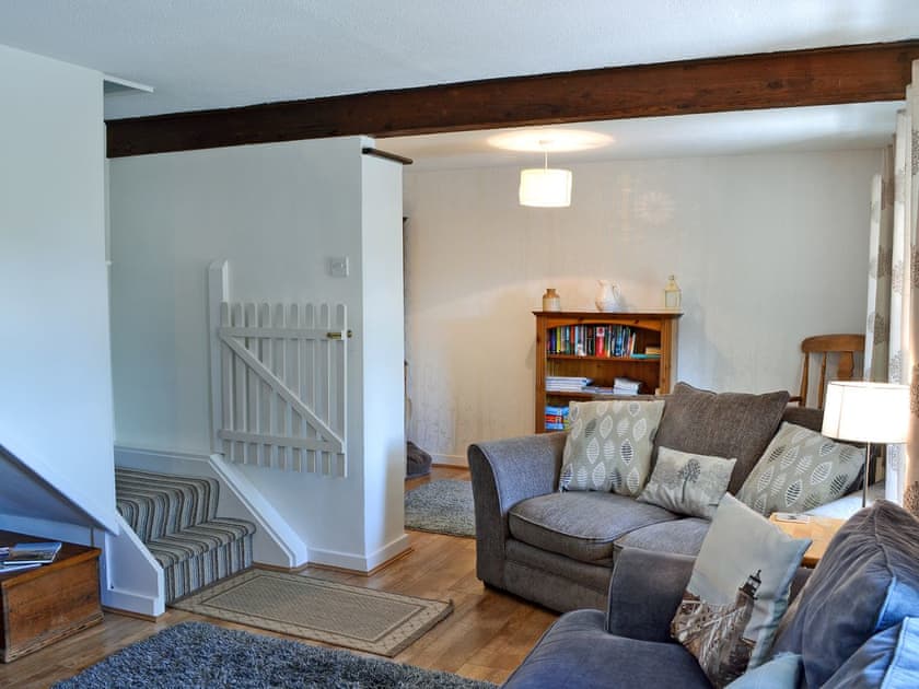 Beautifully presented living room with wood burner | Didfa, Llangoed, near Beaumaris