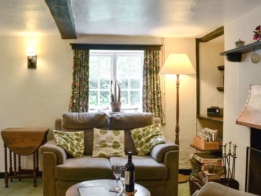 Open fire in living room | Yew Tree Cottage, Passfield Common, near Liphook