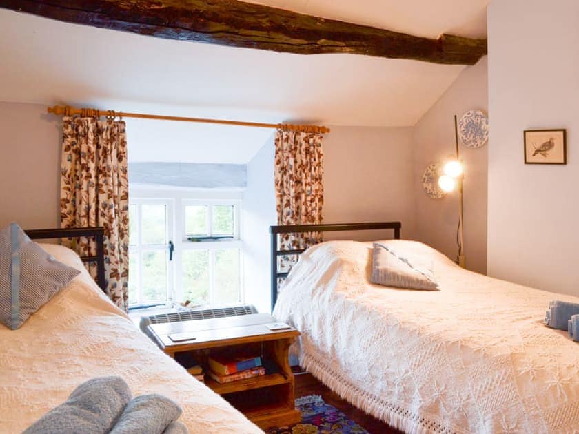 Lovely twin bedded room | Upper Stanbatch Cottage, Wentnor, near Bishops Castle